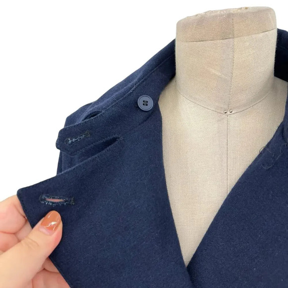 MM6 Maison Martin Margiela Navy Blue Cotton Wool Blend Jacket Size 42 US 6 - Picture 3 of 16